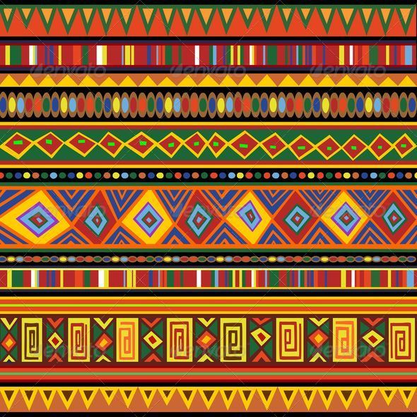 ethnic colorful pattern africa art by bluedarkat